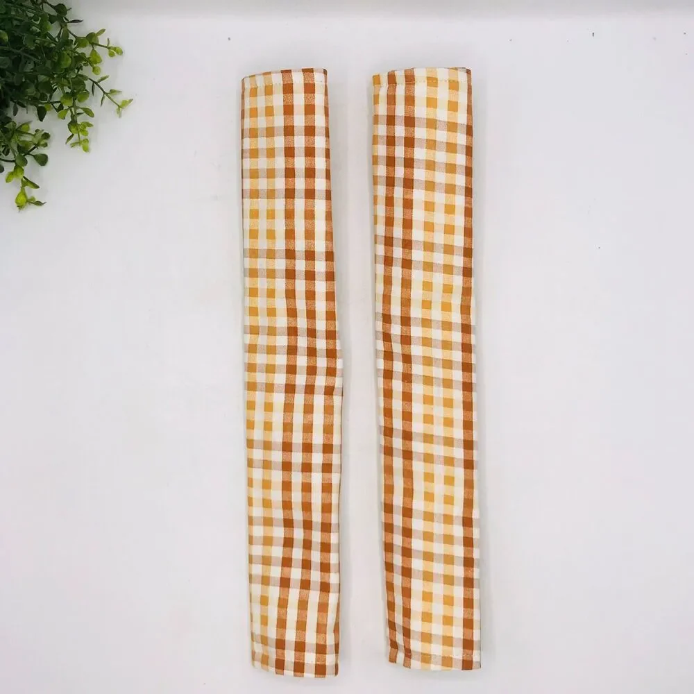 Set of 2 Refrigerator Handle Covers, Reversible, Neutral Tans Beige 14x5